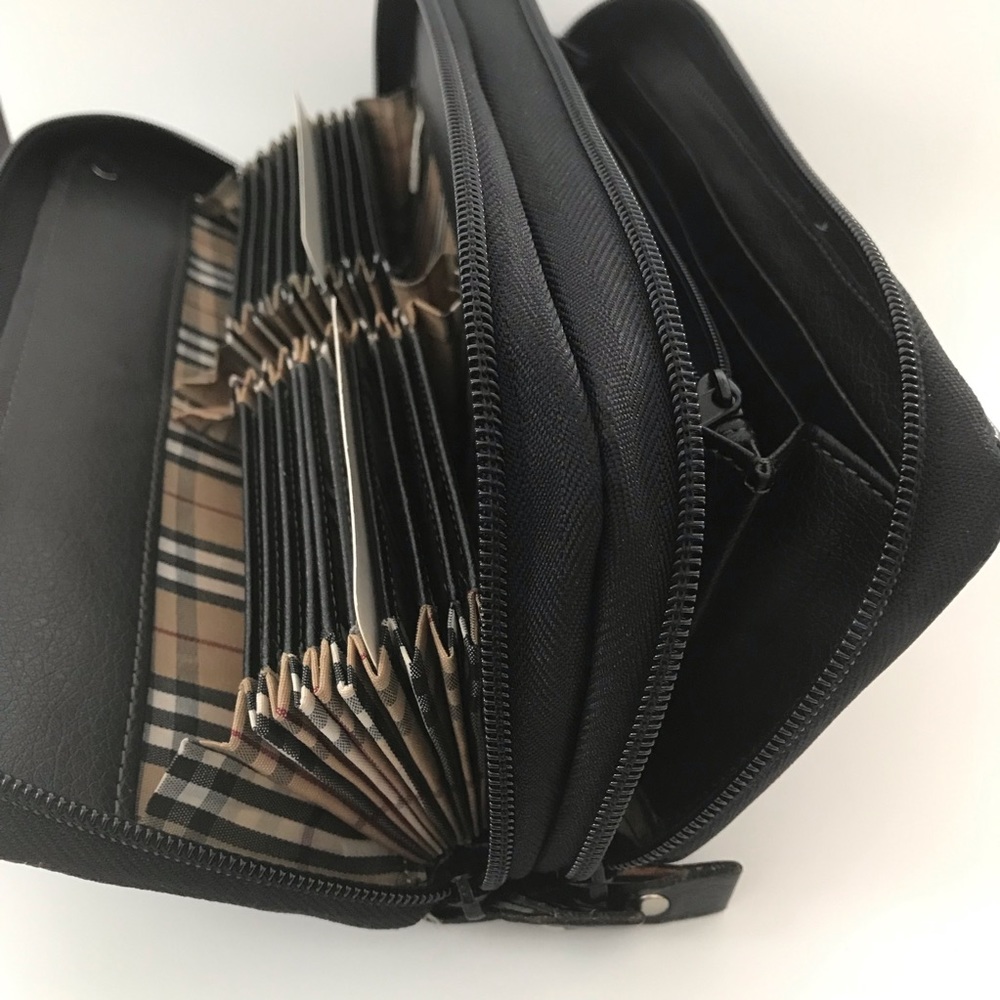 Brand new Boxy Leather Clutch with strap